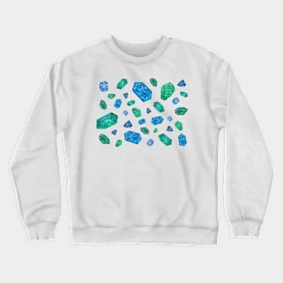 Blue gemstones pattern Crewneck Sweatshirt